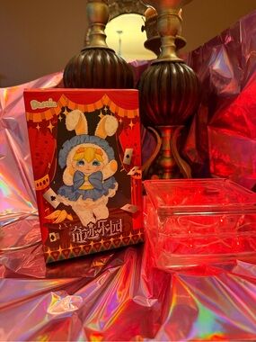 Umi Bunny Doll Box with Blue Outfit and Red Packaging